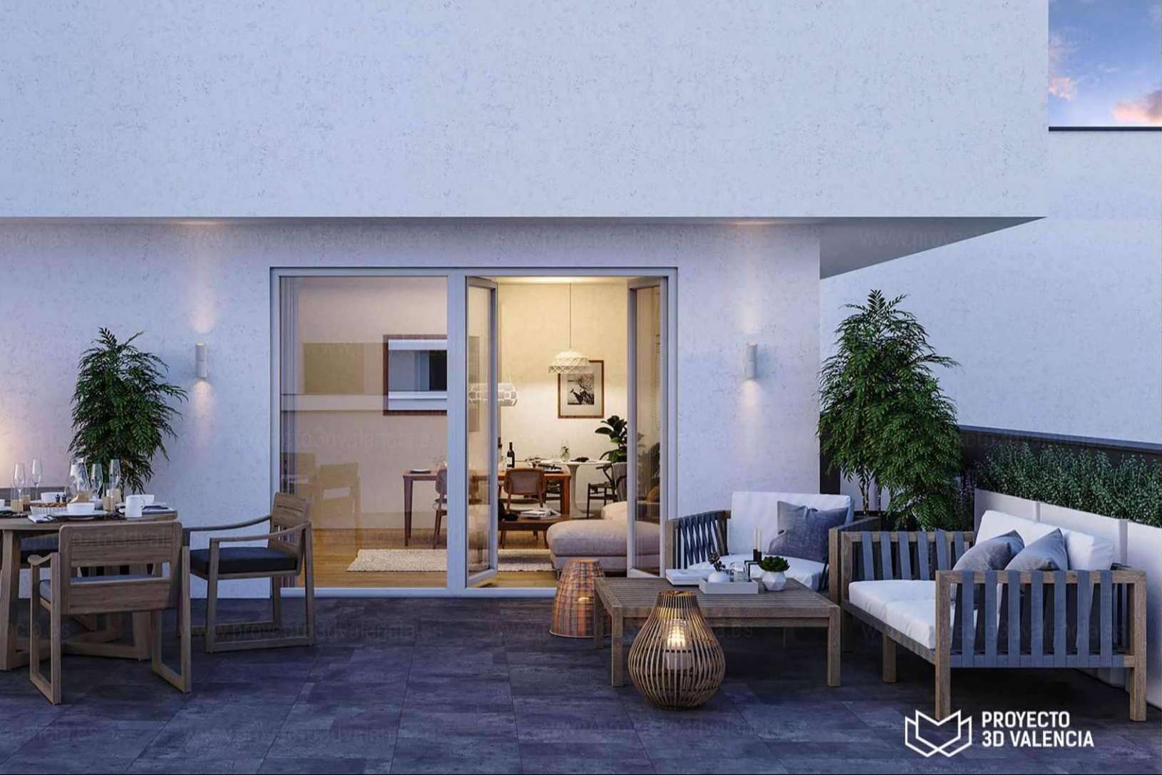 Renders de arquitectura exteriores e interiores para promocionar viviendas y venderlas con Proyecto 3D Valencia