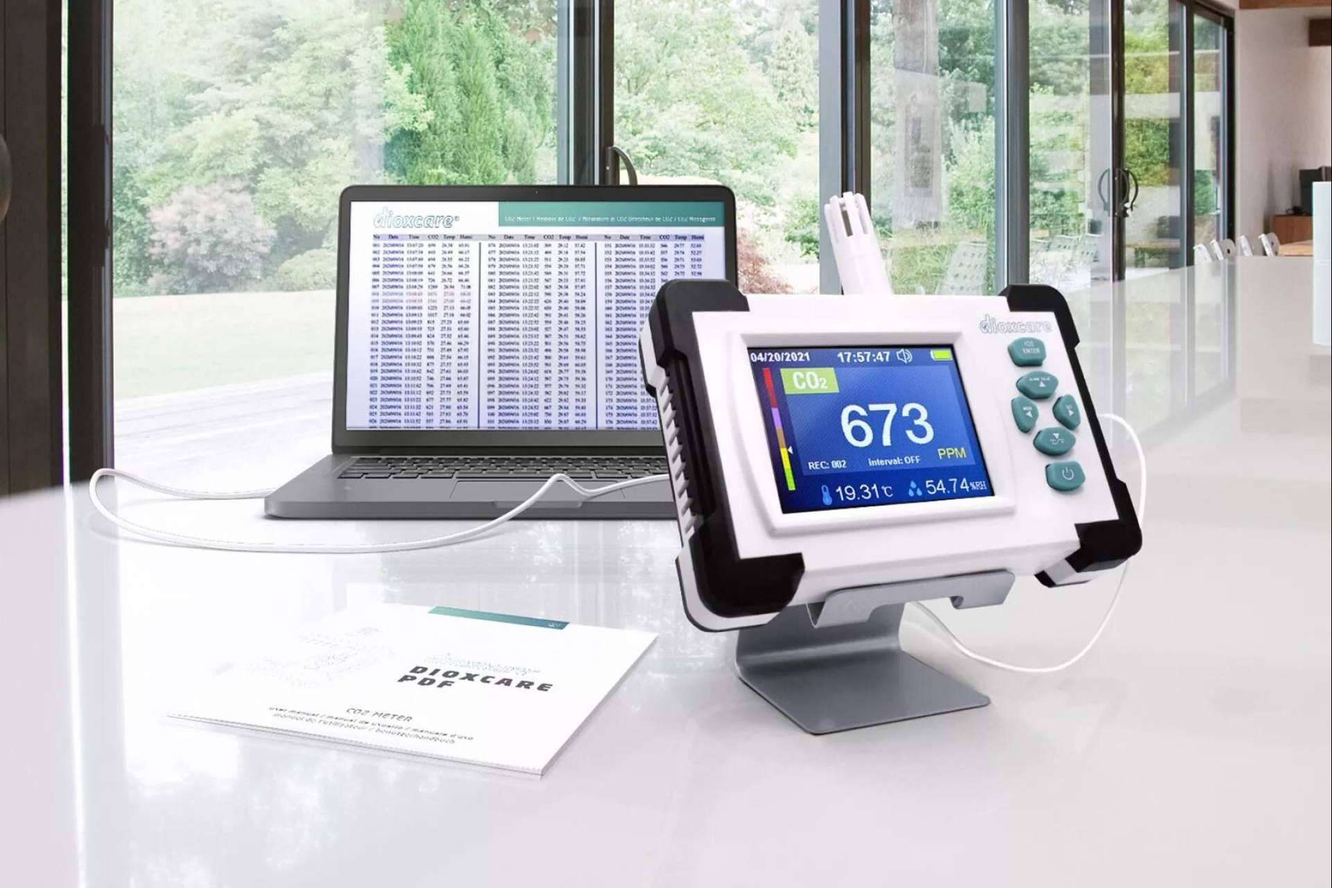 ¿Cuál es la función del medidor detector de CO2 DIOXCARE de Protect Soiart Distribución?