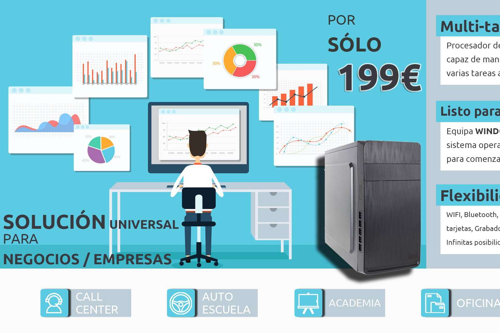 ¿Cuáles son las ventajas de los ordenadores para oficinas, gamers y de uso doméstico montados a piezas de PC Gangas?