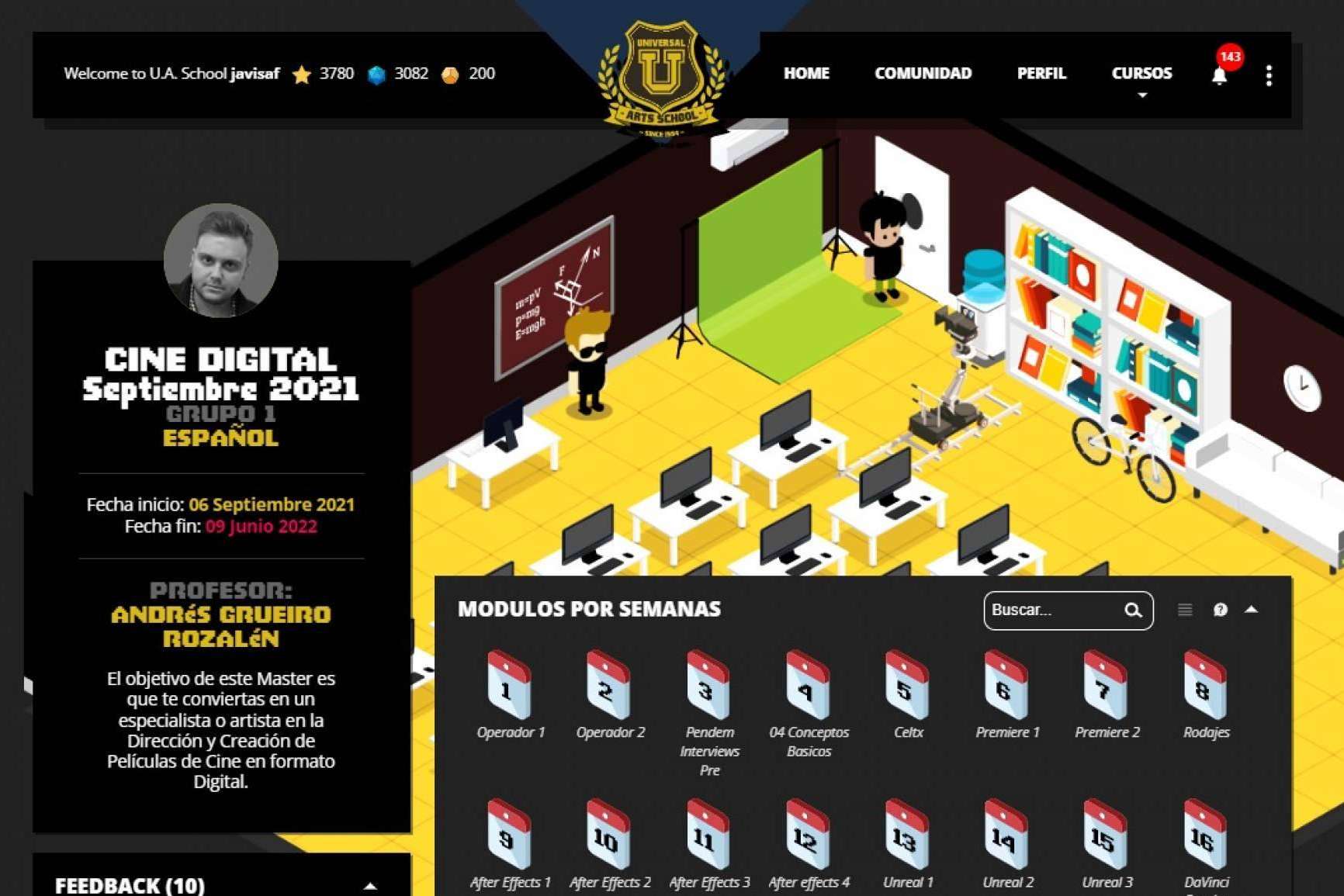 Universal Arts School apuesta por las nuevas tecnologías, un campus virtual gamificado con avatares