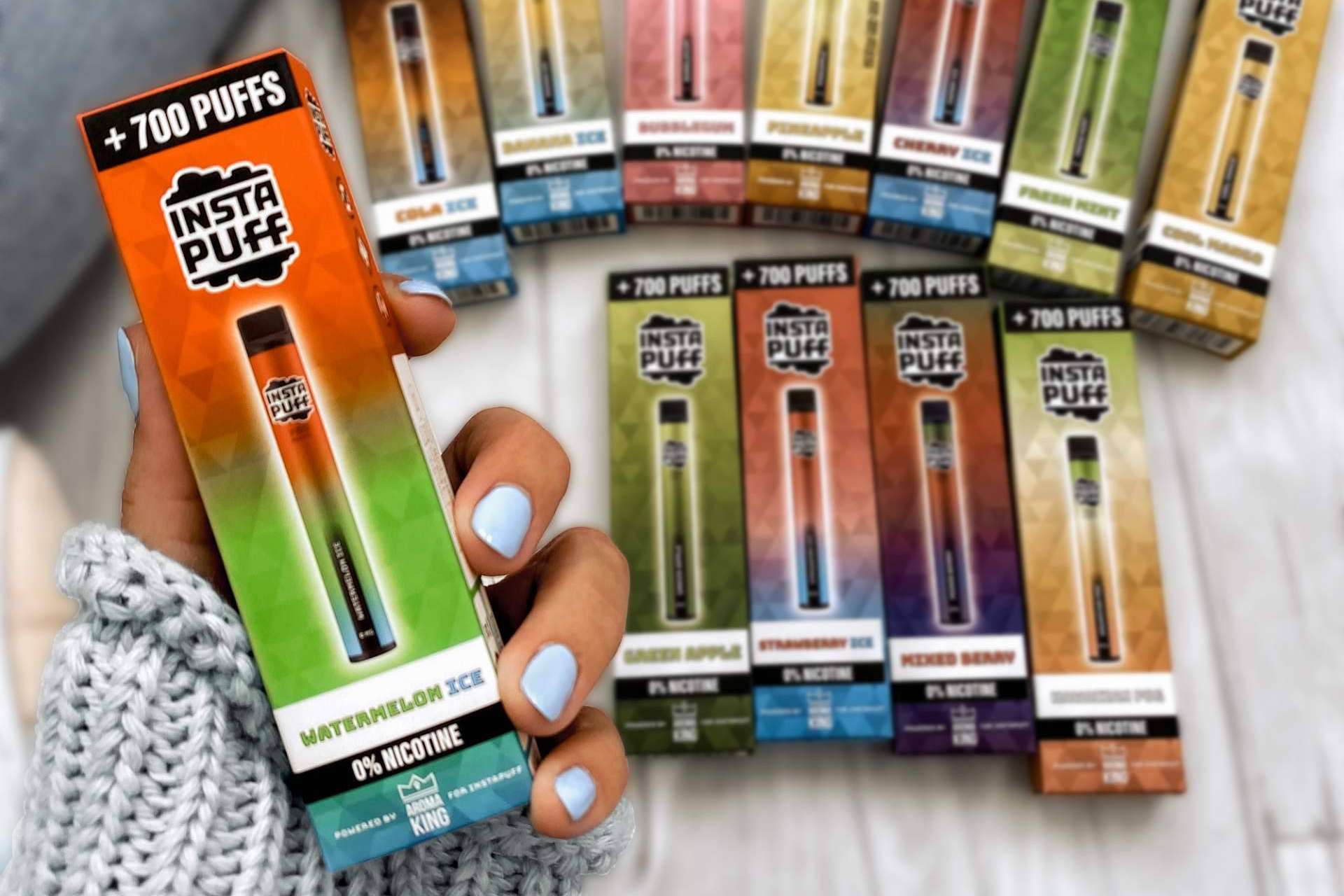 La marca de vapers de éxito en España Insta Puff está disponible en Aroma King