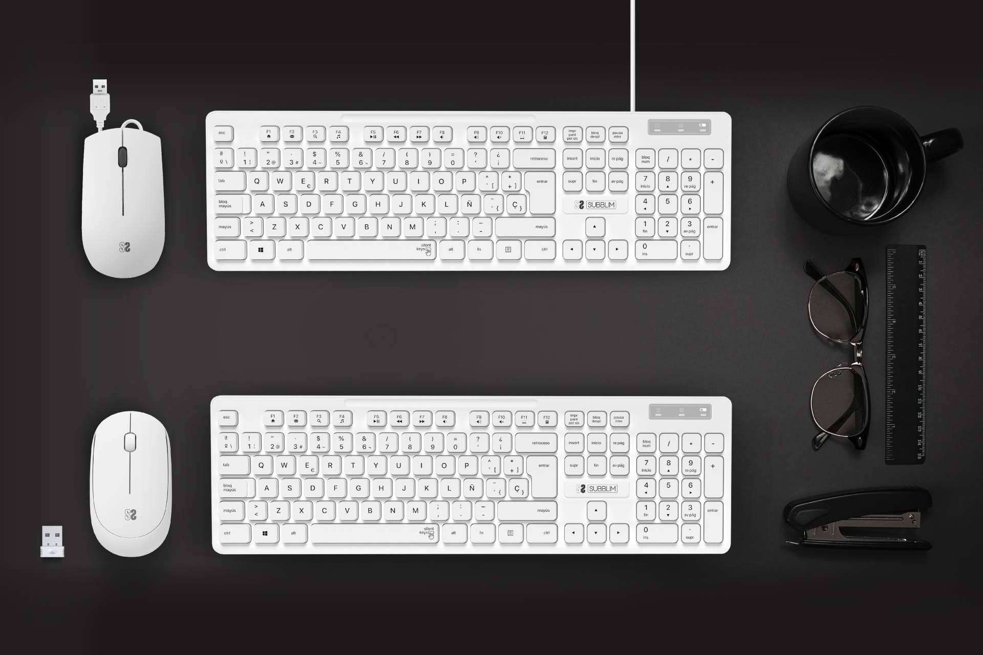 Ratones y teclados de oficina para mejorar el entorno de trabajo. SUBBLIM amplía la Gama Business con teclados y ratones en color blanco