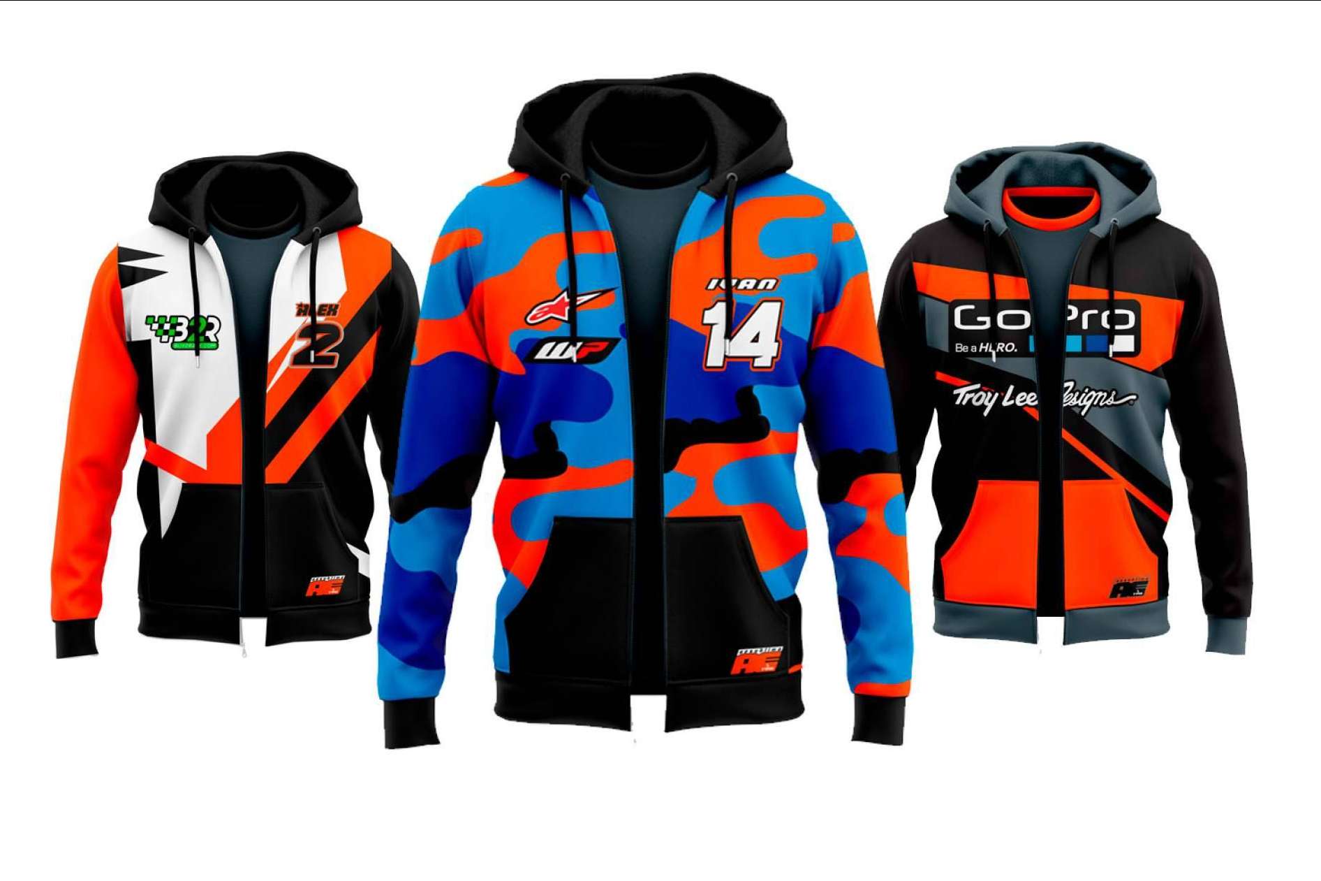 ADHESIVOSEMBARRADOS dispone de modelos de sudaderas personalizadas para moto