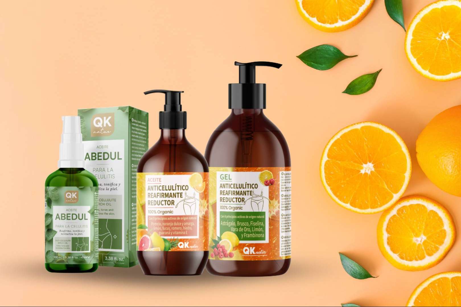 La acción reductora y reafirmante de los productos QKnatur se basa en principios activos de origen vegetal