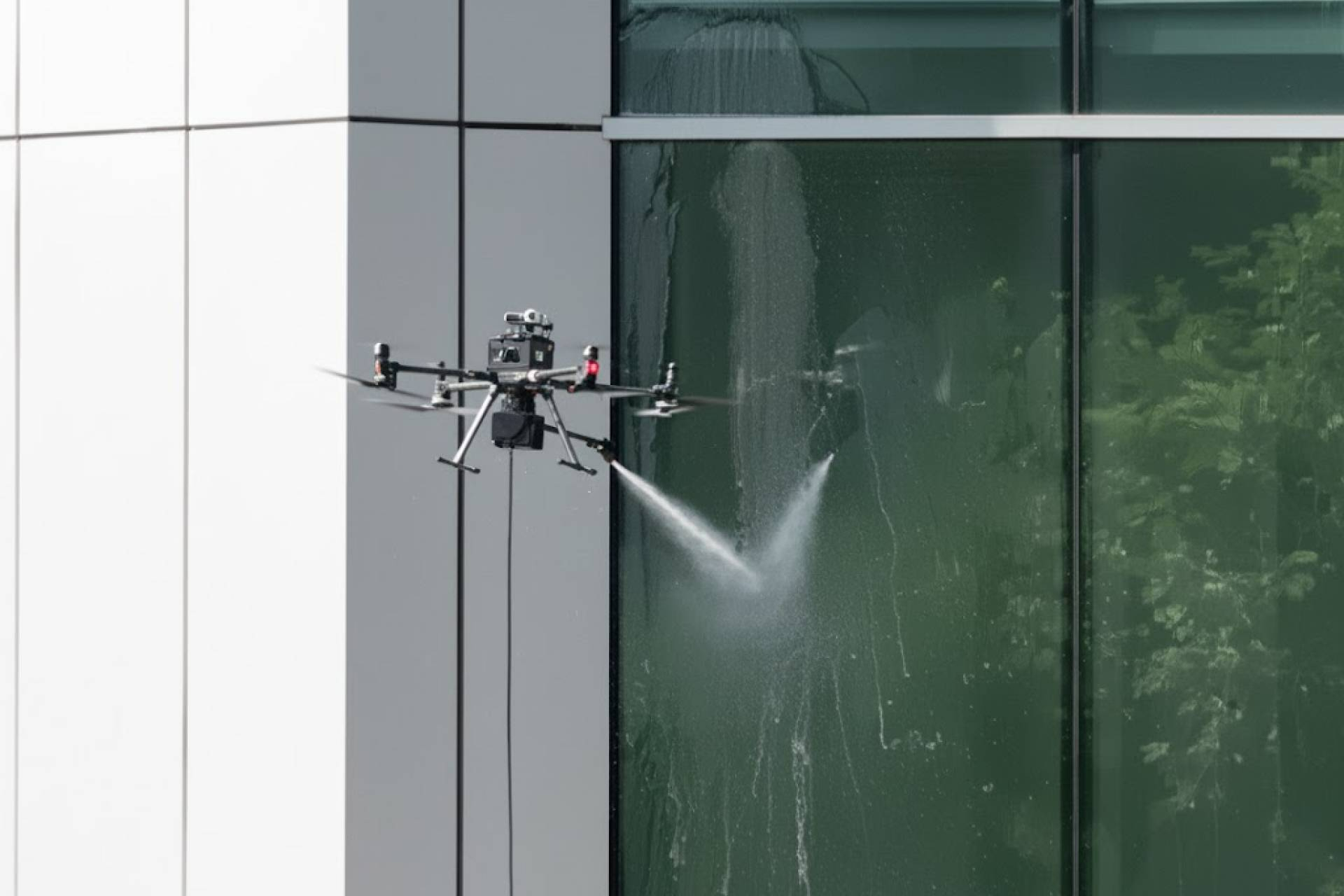 Cristales y fachadas relucientes sin andamios; Galvañ Lacados apuesta por drones de limpieza