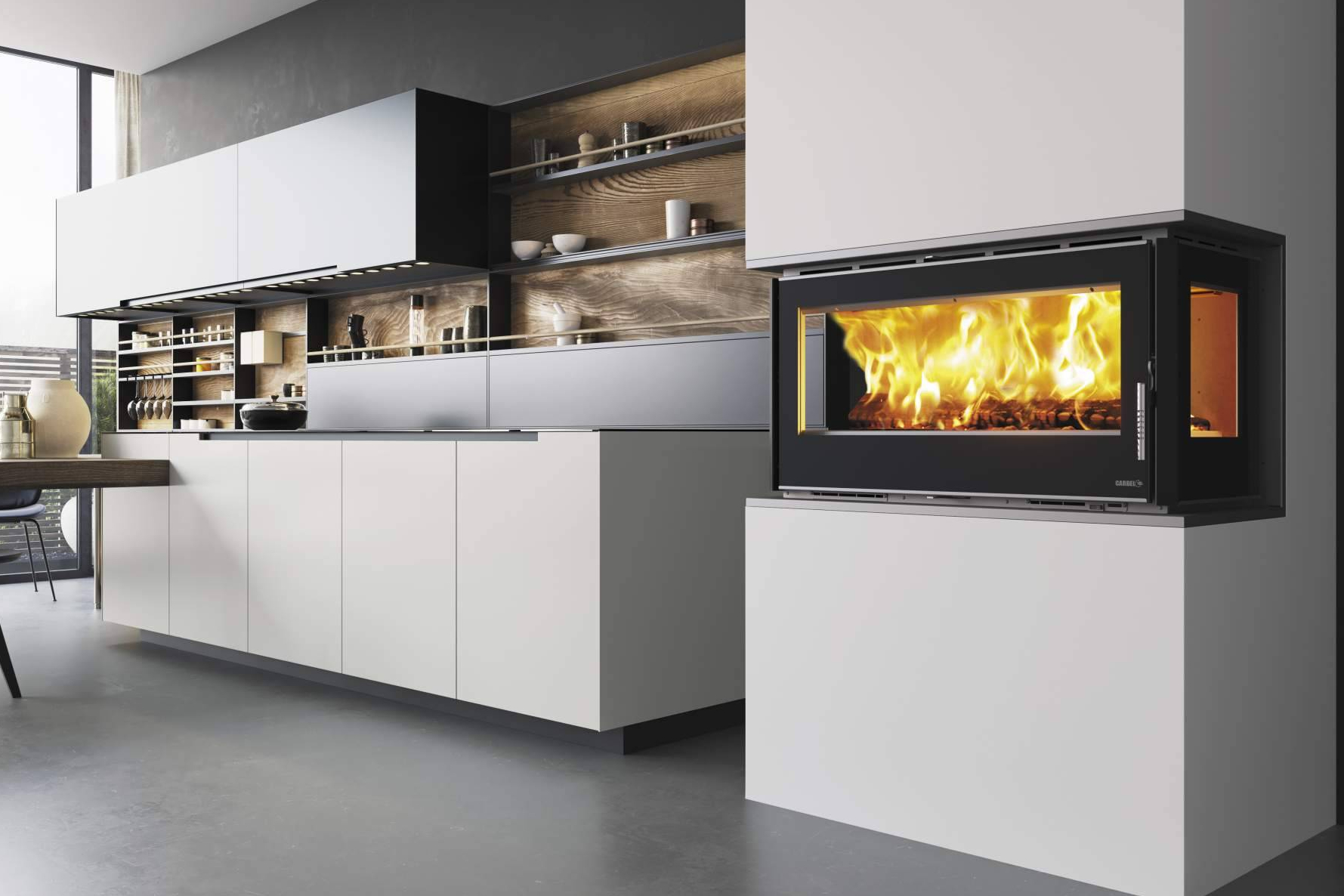 Carbel fabrica chimeneas y estufas de leña de alta eficiencia y diseño contemporáneo