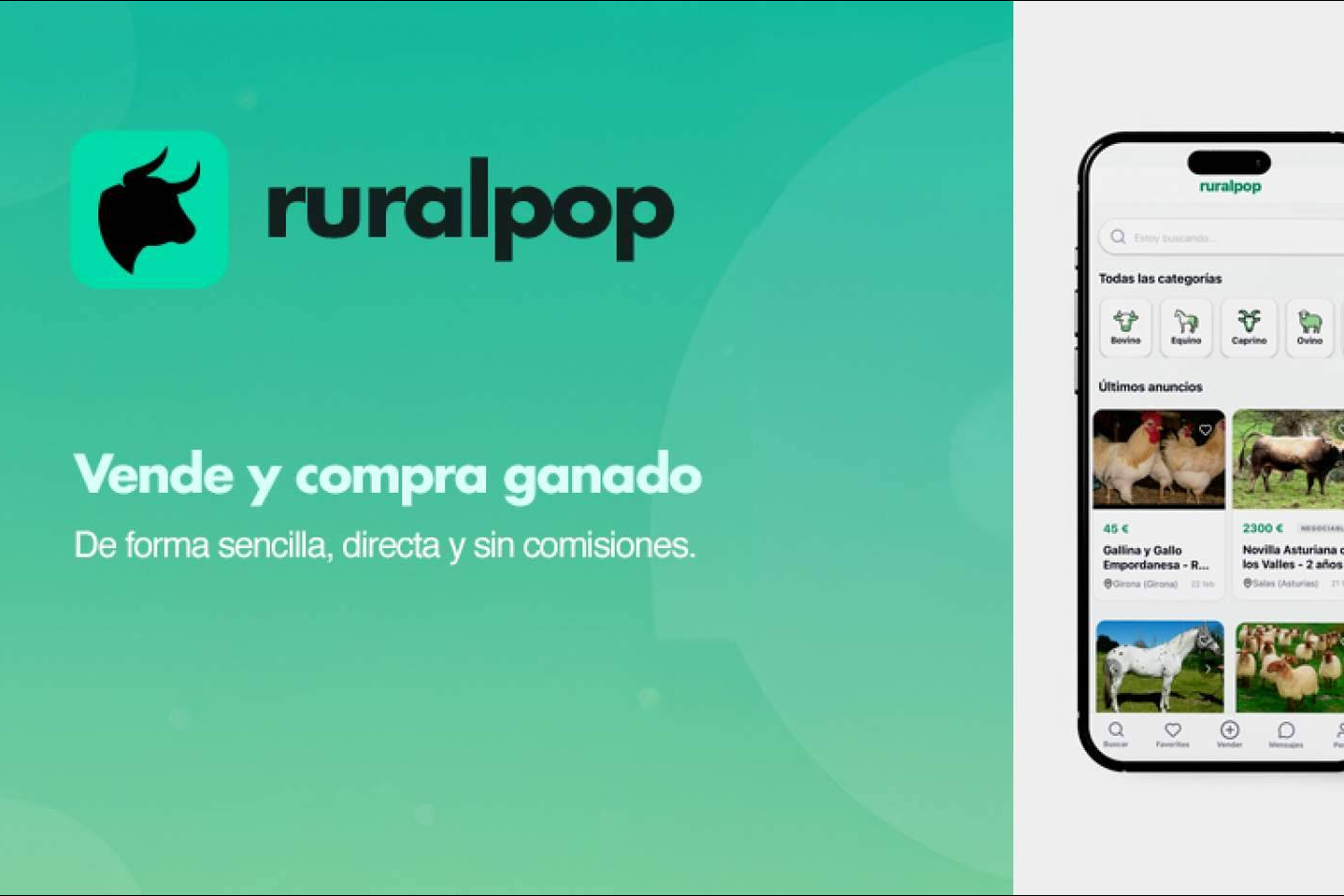 Ruralpop, la app líder de compraventa rural tras el cierre de Vacapop